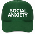 Social Anxiety Trucker Hat white on green (LIMITED EDITION)