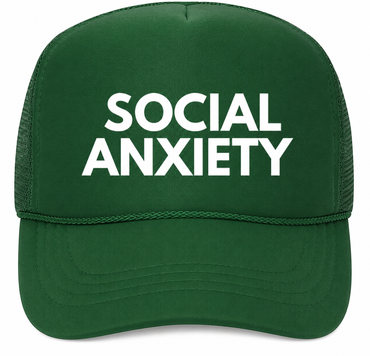 Social Anxiety Trucker Hat white on green (LIMITED EDITION)