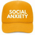 Social Anxiety Trucker Hat white on yellow (LIMITED EDITION SUMMER 2026)