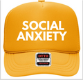 Social Anxiety Trucker Hat white on yellow