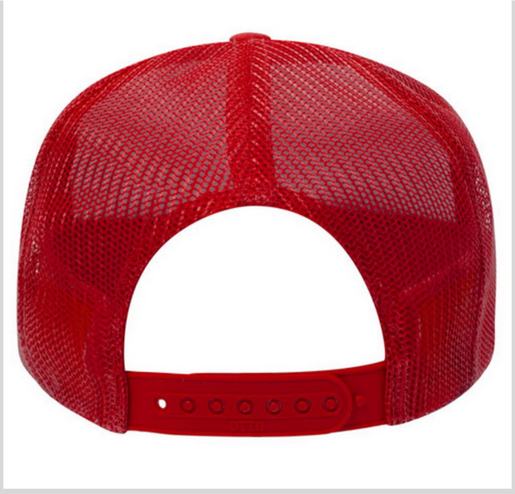 Social Anxiety Trucker Hat white on Red