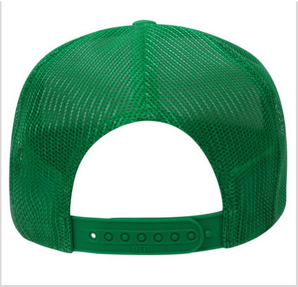 Social Anxiety Trucker Hat white on green
